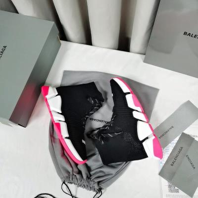 wholesale quality balenciaga speed 2.0 black white pink